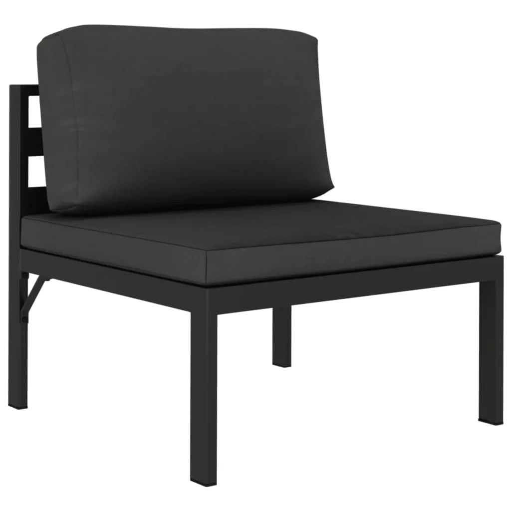 Set Divani da Giardino 6 pz con Cuscini in Alluminio Antracite cod mxl 38712