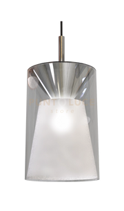 ICONIC-P C Sospensione 1 luce struttura in metallo cromo con vetro cristallo  attacco E27 diametro 15cm senza base