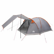 Tenda Capanna Grigio e arancione 6 persone Poliestere e Acciaio 42028585
