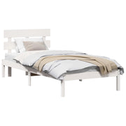 Letto singolo | Letto per adulti | Struttura del letto Bianco 90 x 200 cm Legno massello di pino