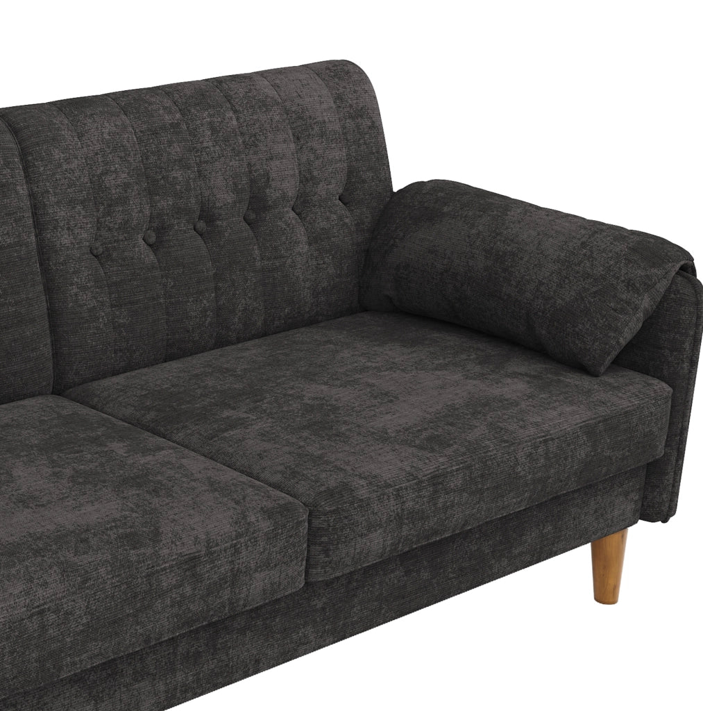 DIVANO 2 Posti in Chenille Grigio Scuro 161,5x79x83,5 cm