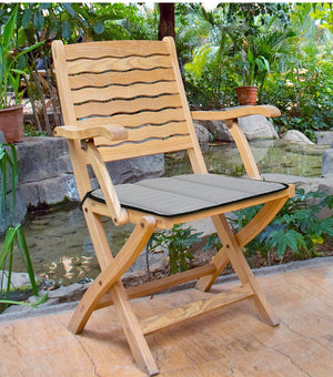 Cuscino trapuntato impermeabile AIO FACTORY 50x50 cm, cuscino da giardino grigio scuro