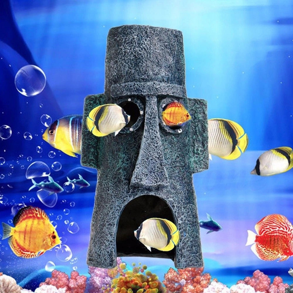 Trade Shop - Ornamento Per Acquario Decorativo Casa Casetta Cartone Spongebob Pesci Acqua -