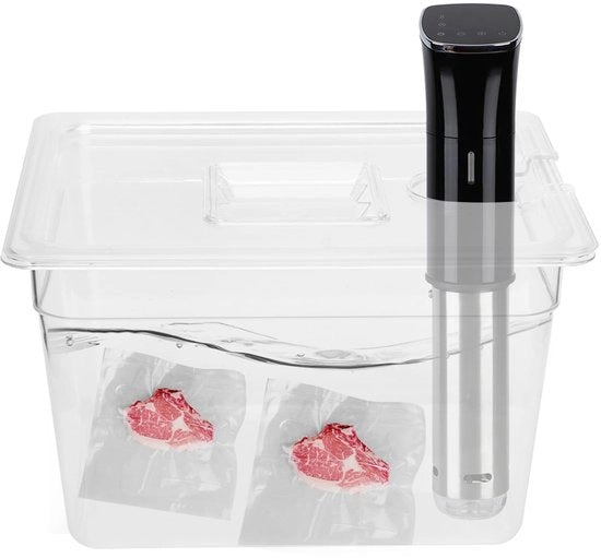 Contenitore Sous Vide 11L - Capacità - Ripiegabile - Coperchio Incluso - Materiale PC Sostenibile - Progetto Energeticamente Efficiente - Marcature di Calibrazione - Cucina Contenitore