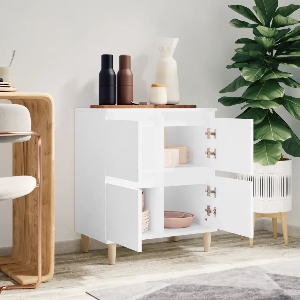 Credenza-Buffet-Armadio da cucina Bianca 60x35x70 cm in Legno Multistrato 110372