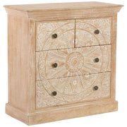 Credenza artigianale in legno a 4 cassetti 90x40x90h cm