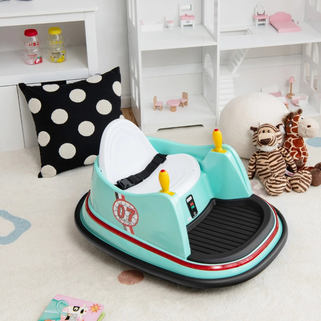 Macchina per autoscontri per bambini con luci colorate, Macchina elettrica autoscontri 6 v con musica Verde-Macchinine giocattoli