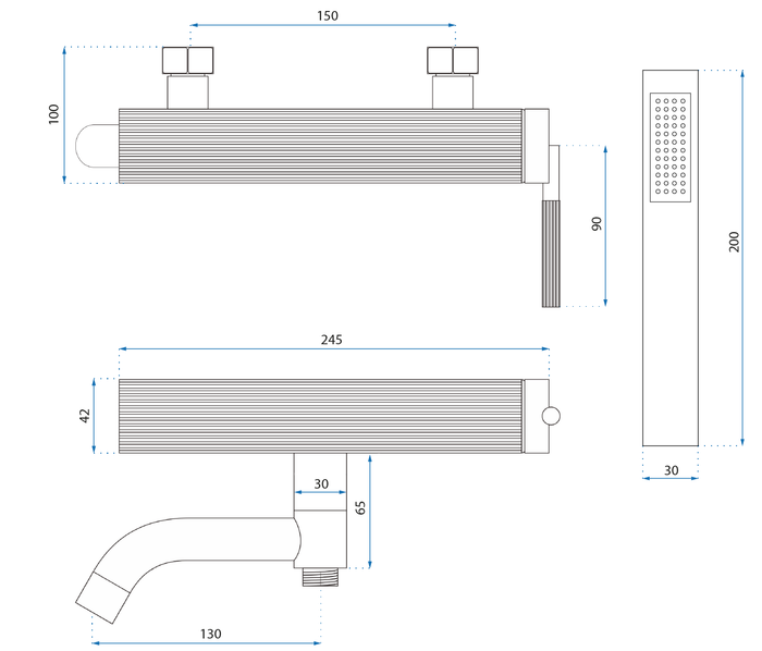 Rubinetto Da Vasca Rea Argon Gold