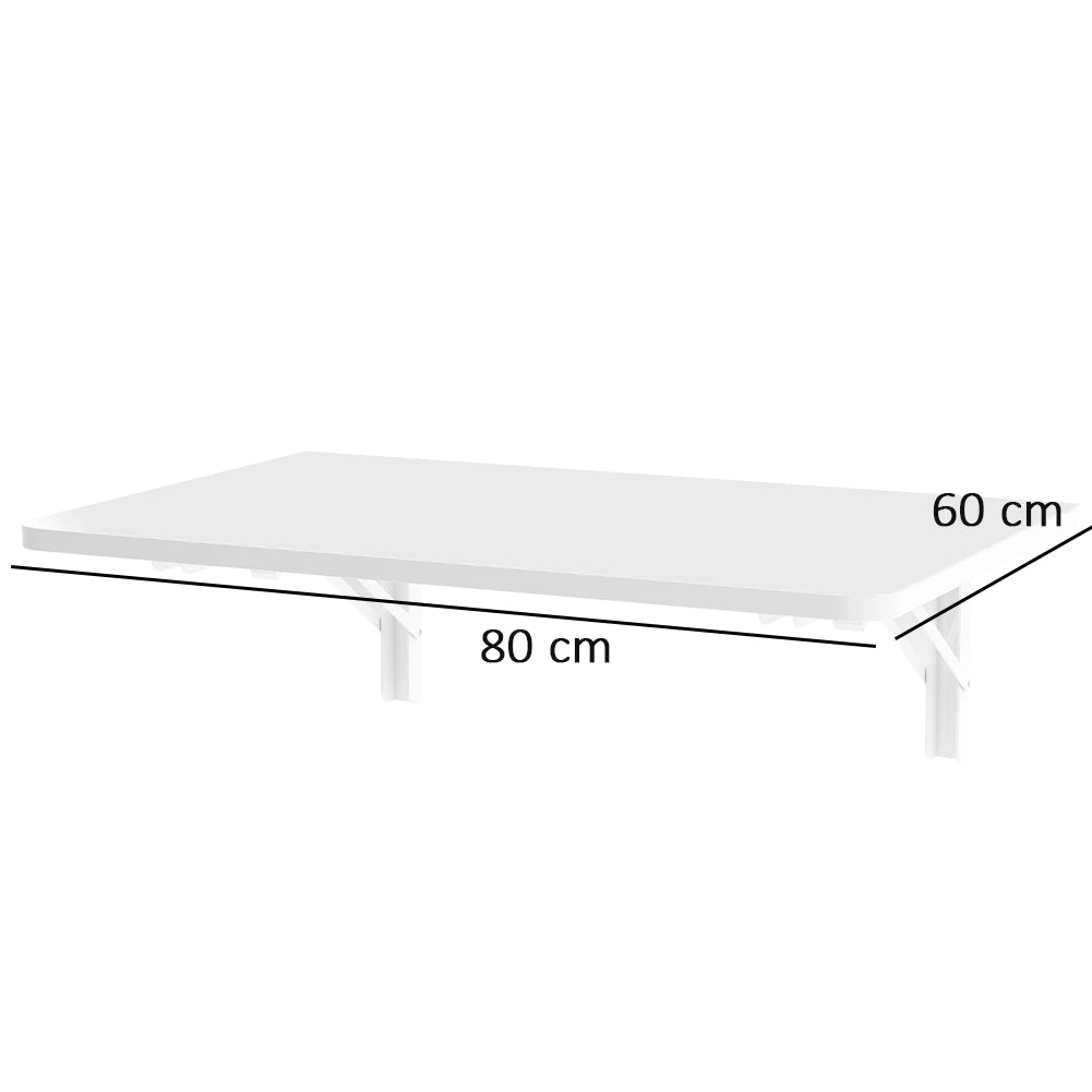 Tavolo Pieghevole a Muro Tavolino Scrivania da parete Bianco Salvaspazio 80x60cm