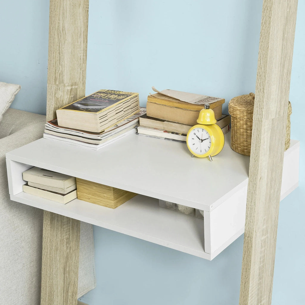 SoBuy FRG111-WN-Libreria da parete con ripiani, dimensioni ca. 65x176x40 cm, Bianco/Naturale
