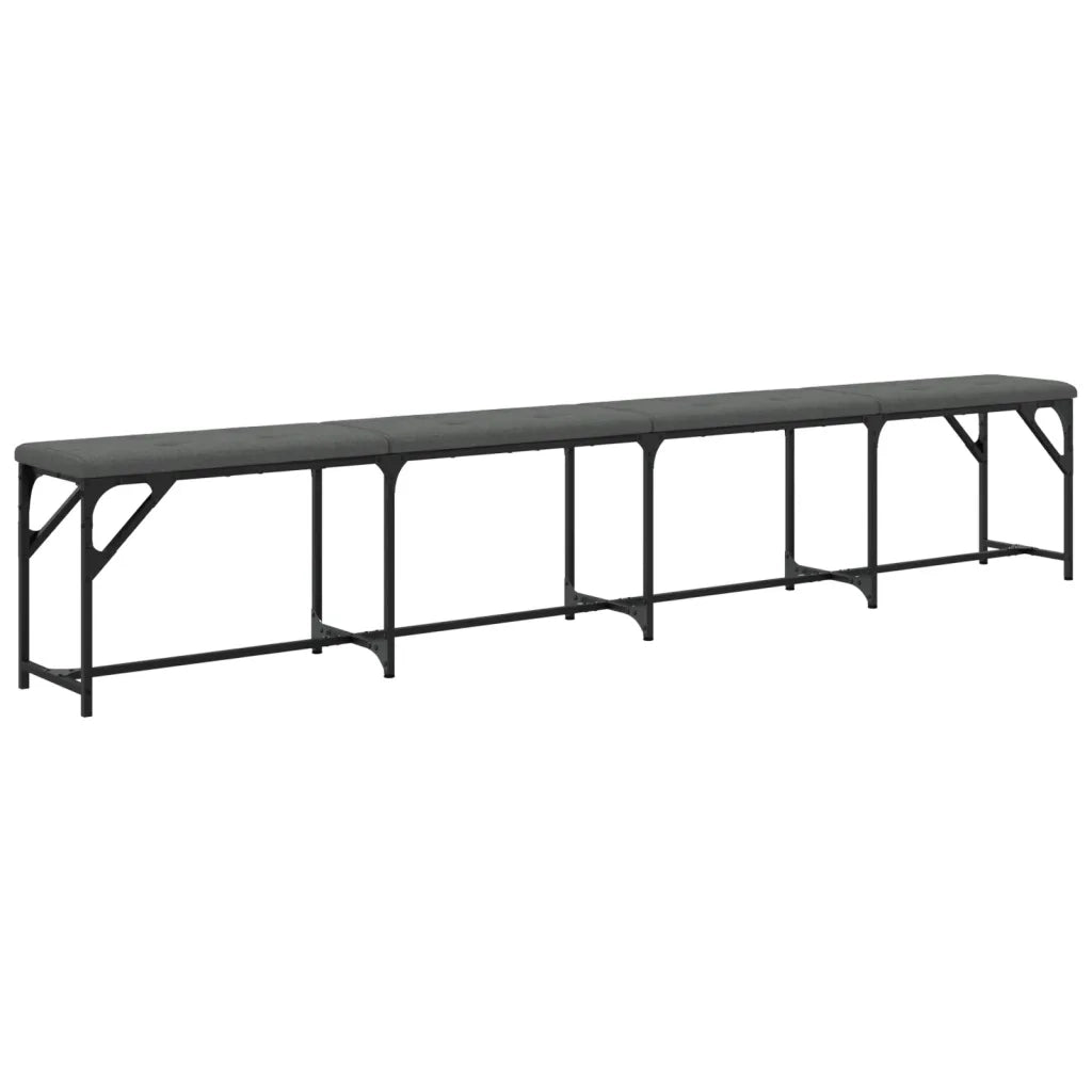 Panca da Pranzo Grigio Scuro 248x32x45 cm in Acciaio e Tessuto CFW5430036