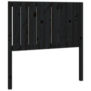 Testiera | Testata per Letto Nera 95,5x4x100 cm in Legno Massello di Pino