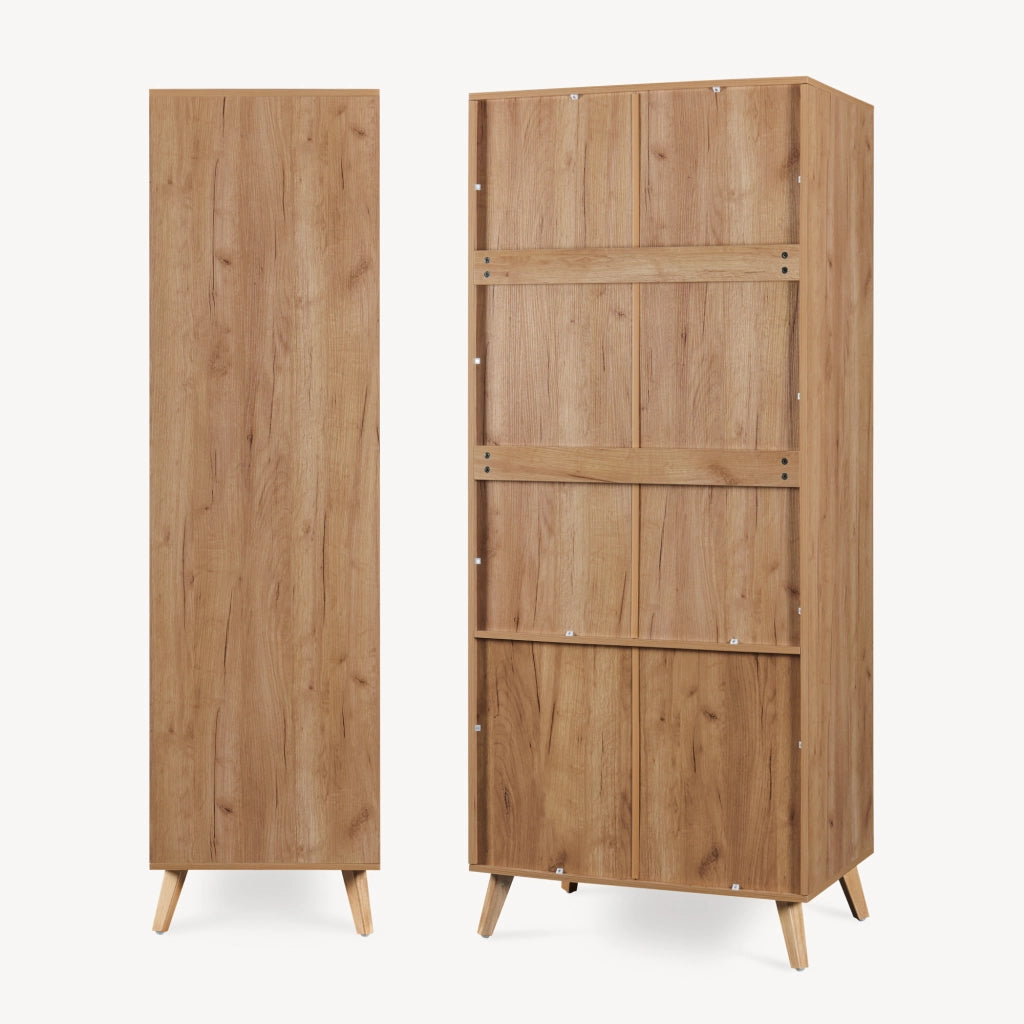 Armadio Guardaroba Norg con 2 Ante e Scomparto 191x80x52 cm - Effetto Rovere [en.casa]