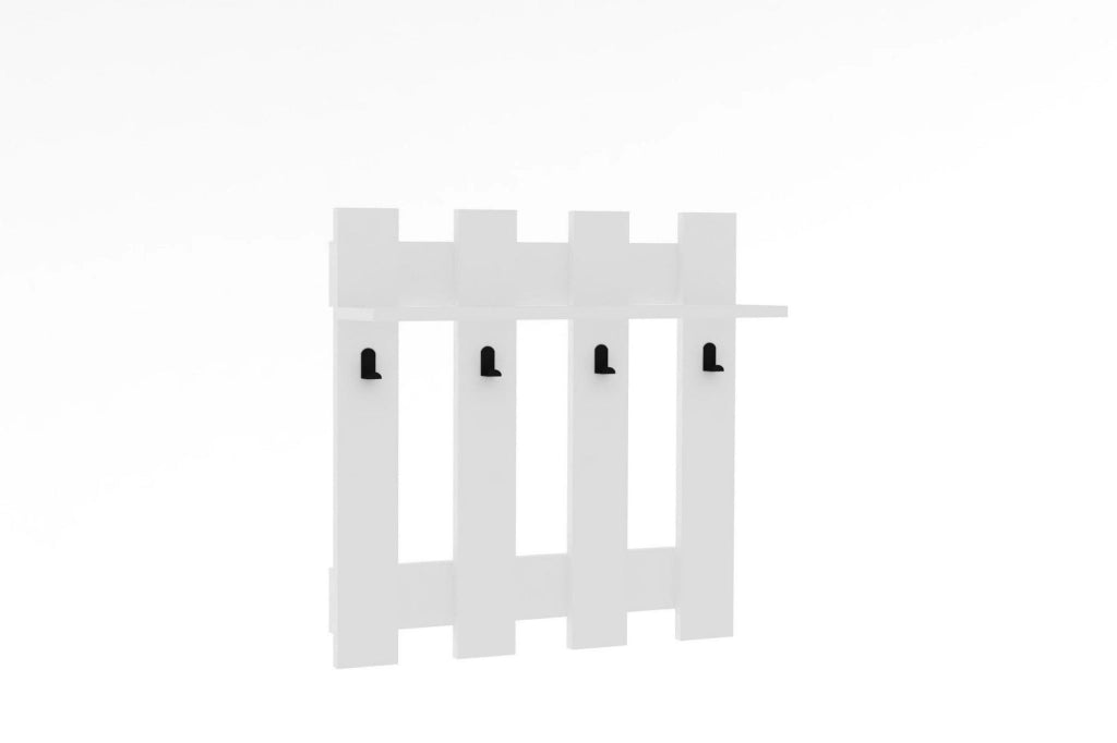 Appendiabiti da parete in legno "Carina" - 70 x 14 x 70 cm - Bianco