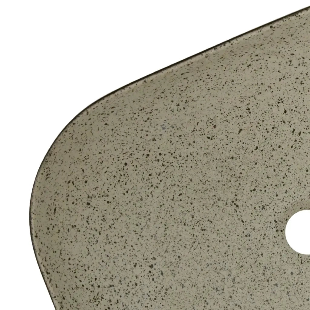 Lavabo Appoggio-Lavandino-Lavello Grigio Nero Rettangolare 48x37,5x13,5 Ceramica 675355