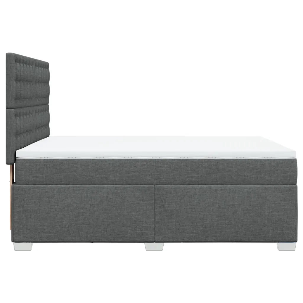 Giroletto a Molle con Materasso Grigio Scuro 140x200cm Tessuto