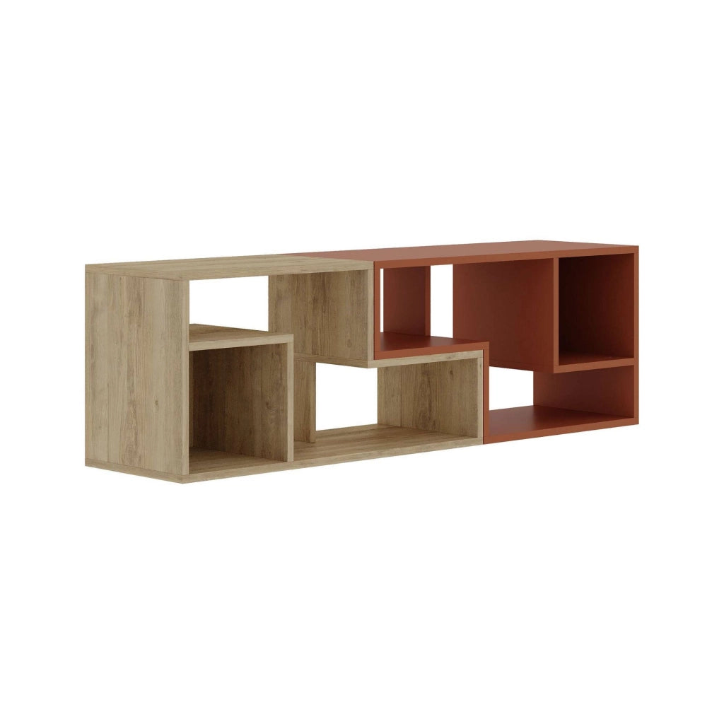 Mobile TV modulare in legno "Glis" - 145 x 35 x 44 cm - Terracotta