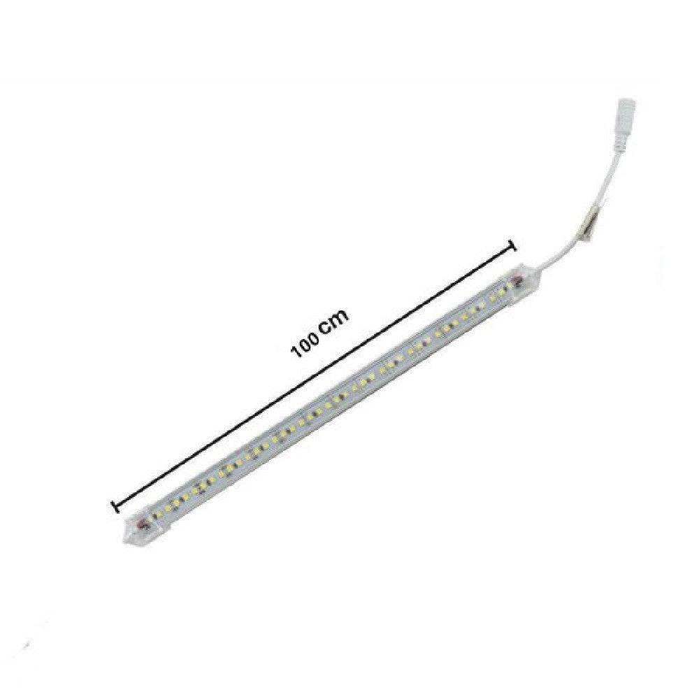Trade Shop - Profilo Alluminio Completo Strip Led 100cm 20w Luce 6500k 4000k 3000k 3014-12v-1t - -bianco Freddo      -