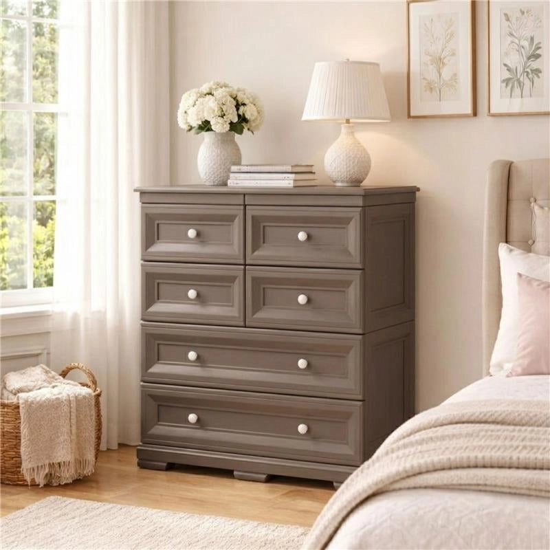 CASSETTIERA 6 CASSETTI WENGÉ 79X43X85,5 CM – MOBILE ORGANIZZAZIONE CASA CON 4 CASSETTI PICCOLI E 2 GRANDI PER ZONA GIORNO E INGRESSO