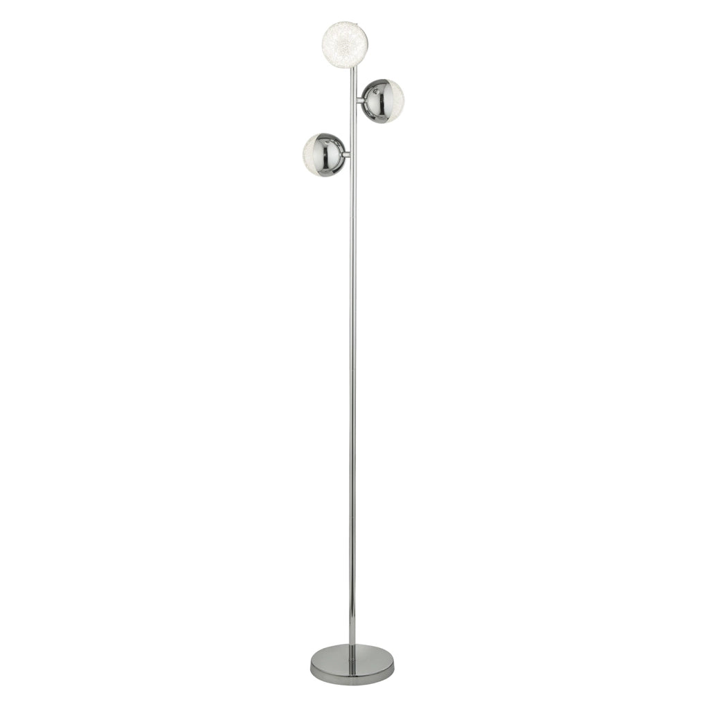 Piantana Contemporaneo Marmi Acciaio Cromo Vetro Trasparente Led 16,49W 4000K