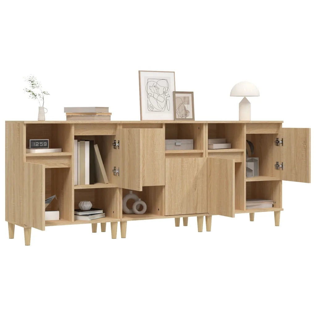 Credenze 3pz Rovere Sonoma 60x35x70 cm in Legno Multistrato 3185738
