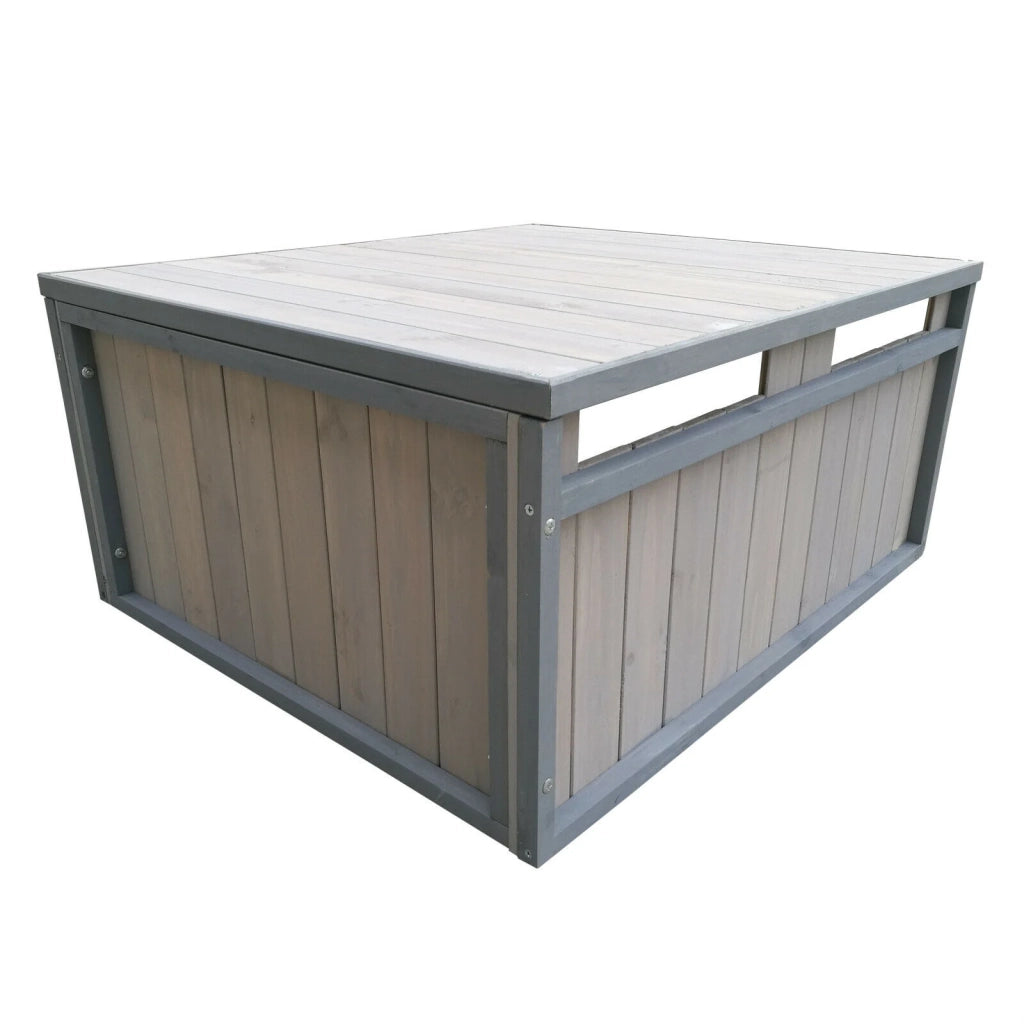 Garage robot rasaerba con tetto spiovente riparo in legno massello 80 cm grigio 16_0001231