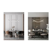 Trade Shop - Lampadario A Sospensione Moderno 2 Linee Curve Incrociate Luce 4000k 6500k Lp-27 -