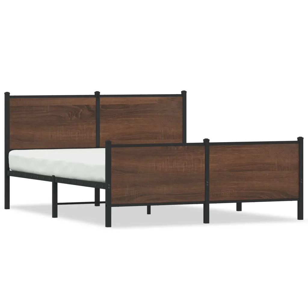 Giroletto senza Materasso in Metallo-Struttura Letto Rovere Marrone 150x200 cm 817152
