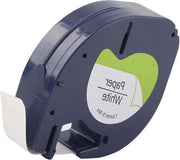 Tecnica di Etichettatura con Tastiera - Nastro Etichettante Bianco con Fondale Bianco - Lettere Nere - Etichette per Cavi - Nastro Polimero