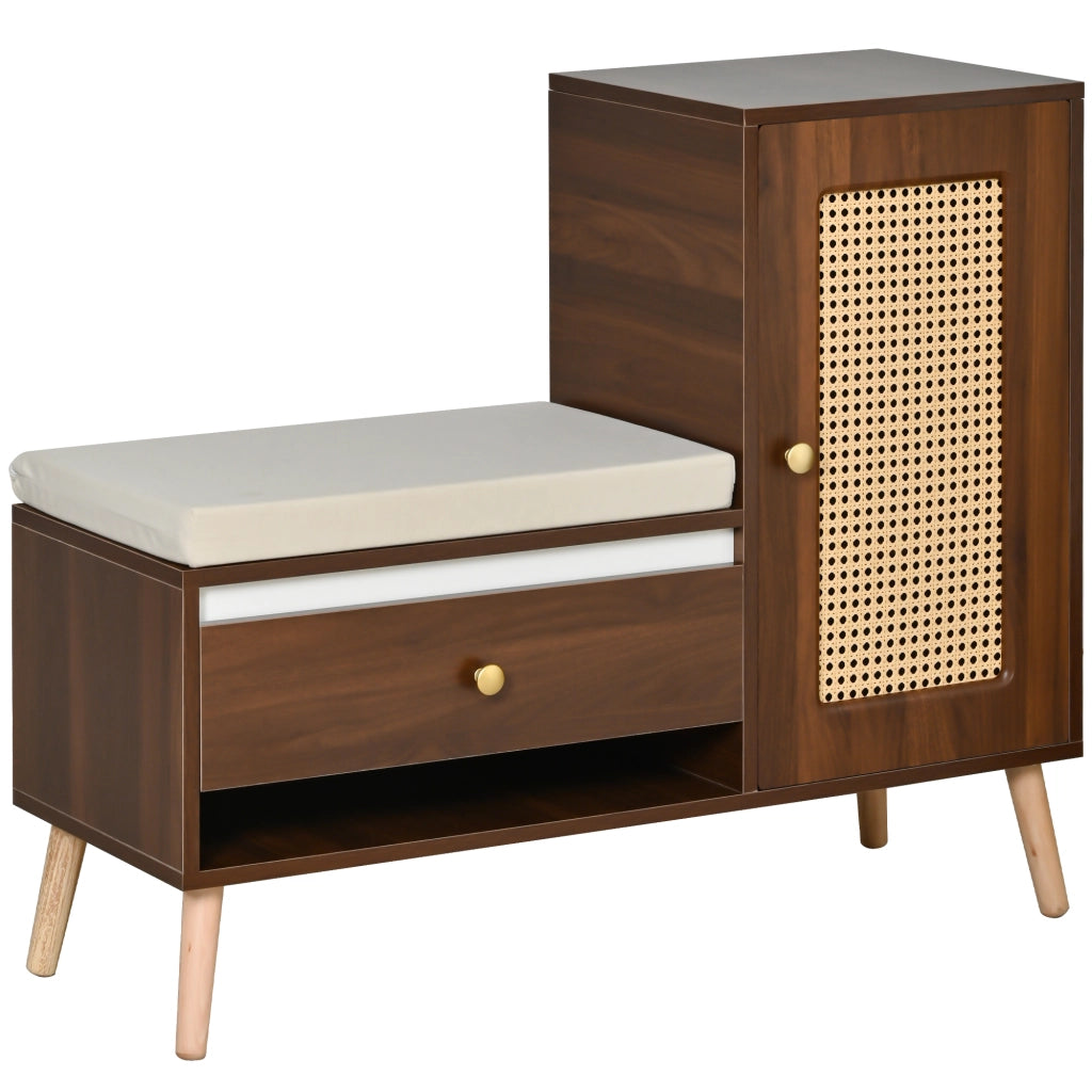 Scarpiera con Panca e Cuscino ¨C Xylo ¨C Rattan, Cassetti, Ante, Ripiani, Ingresso