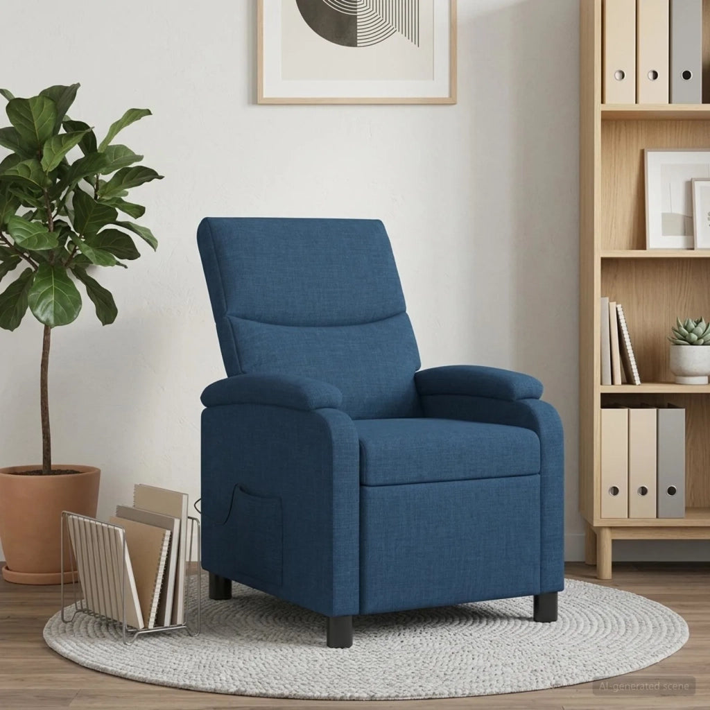 Divano Sedia-Poltrona Massaggiante Blu Tessuto 688757