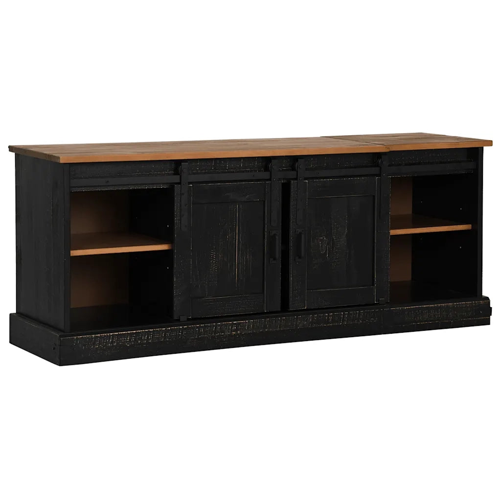 Mobile Porta TV HALDEN 2 Ante Scorrevoli Nero 150x40x60 cm 4018416