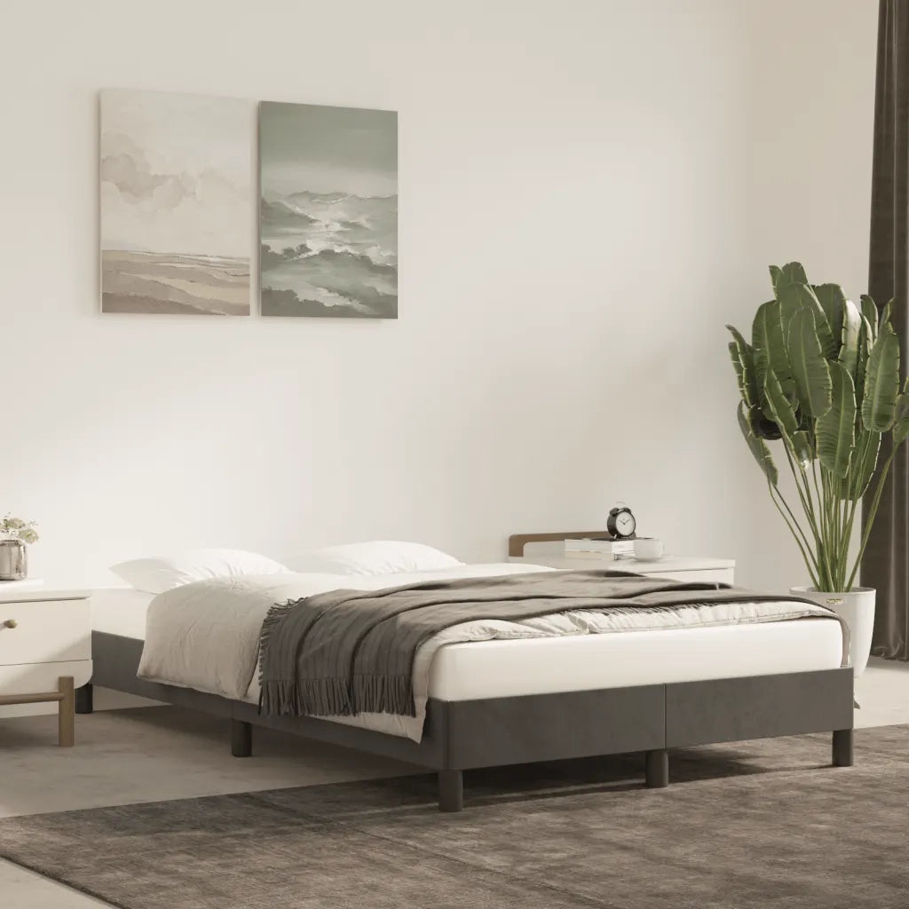 Giroletto senza Materasso Grigio Scuro 120x190 cm Velluto