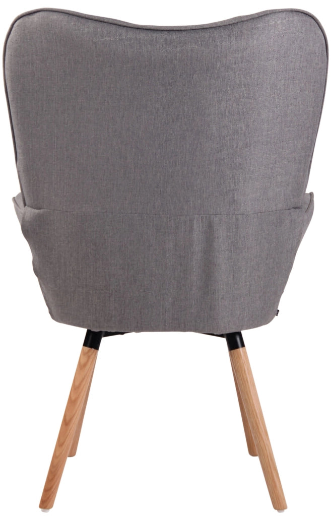 Poltrona lounge Ashford in tessuto grigio,natura