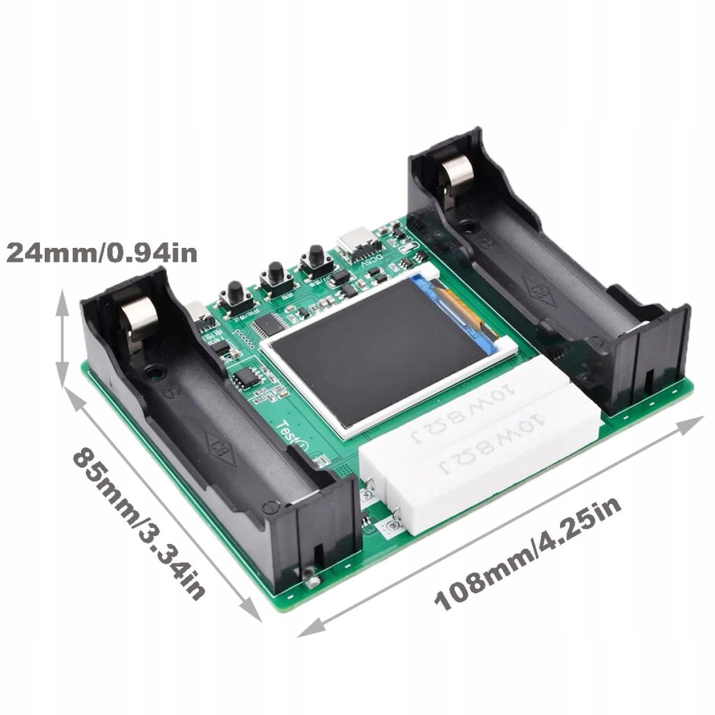 Tester LCD Capacità e Resistenza per Batterie 18650 USB-C – Misurazione Precisa, 3 Modalità, Compatibile con Powerbank