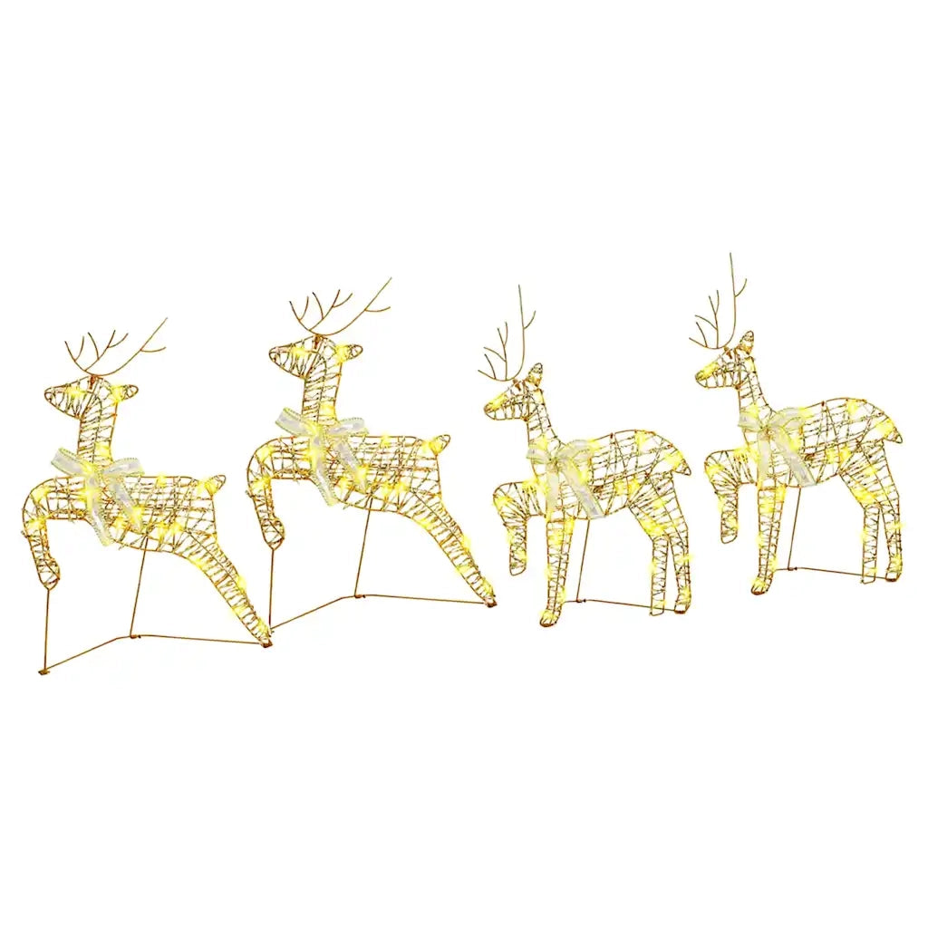 Renne LED con 80 LED 4 pcs Oro PET 3399384