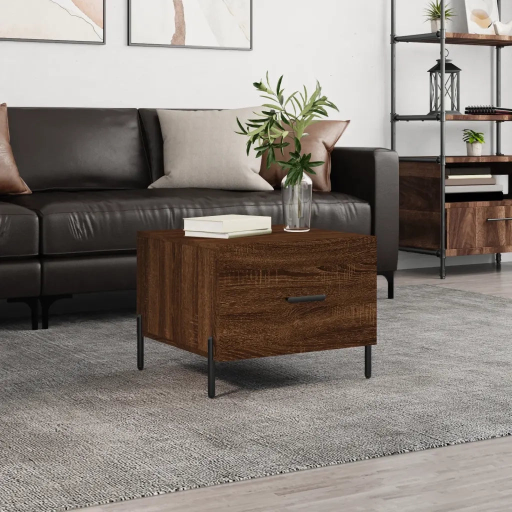 Tavolino da Salotto-Tavolino da soggiorno-Tavolo Rovere Marrone 50x50x40cm Legno Multistrato 524956