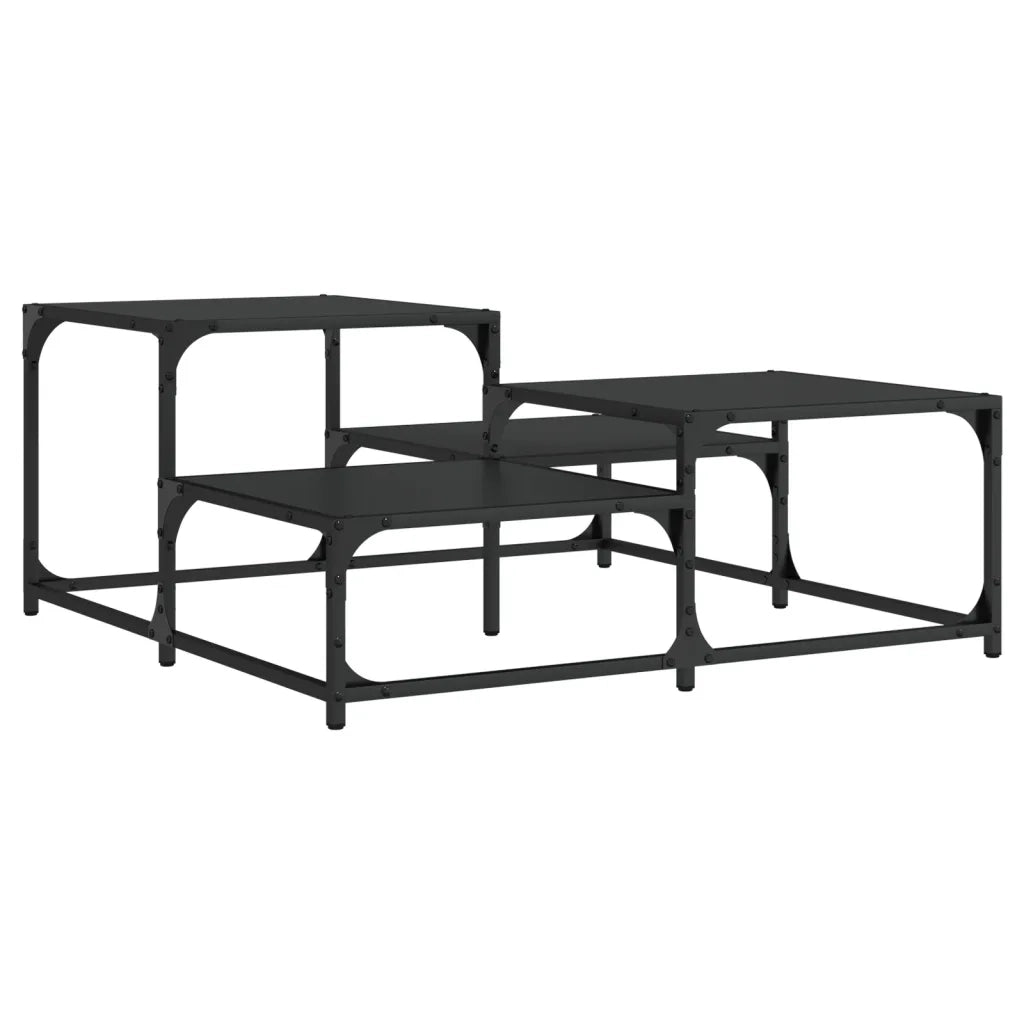 Tavolino da Salotto Nero 87,5x87,5x40 cm in Legno Multistrato 837742