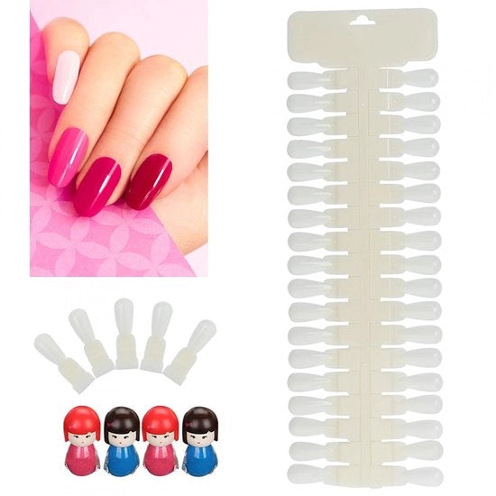 Tavola di colore per unghie 36 punte - Diagramma di allenamento per principianti - Materiale plastico - Riciclabile - Display per vernice a unghie - Ideale per manicure