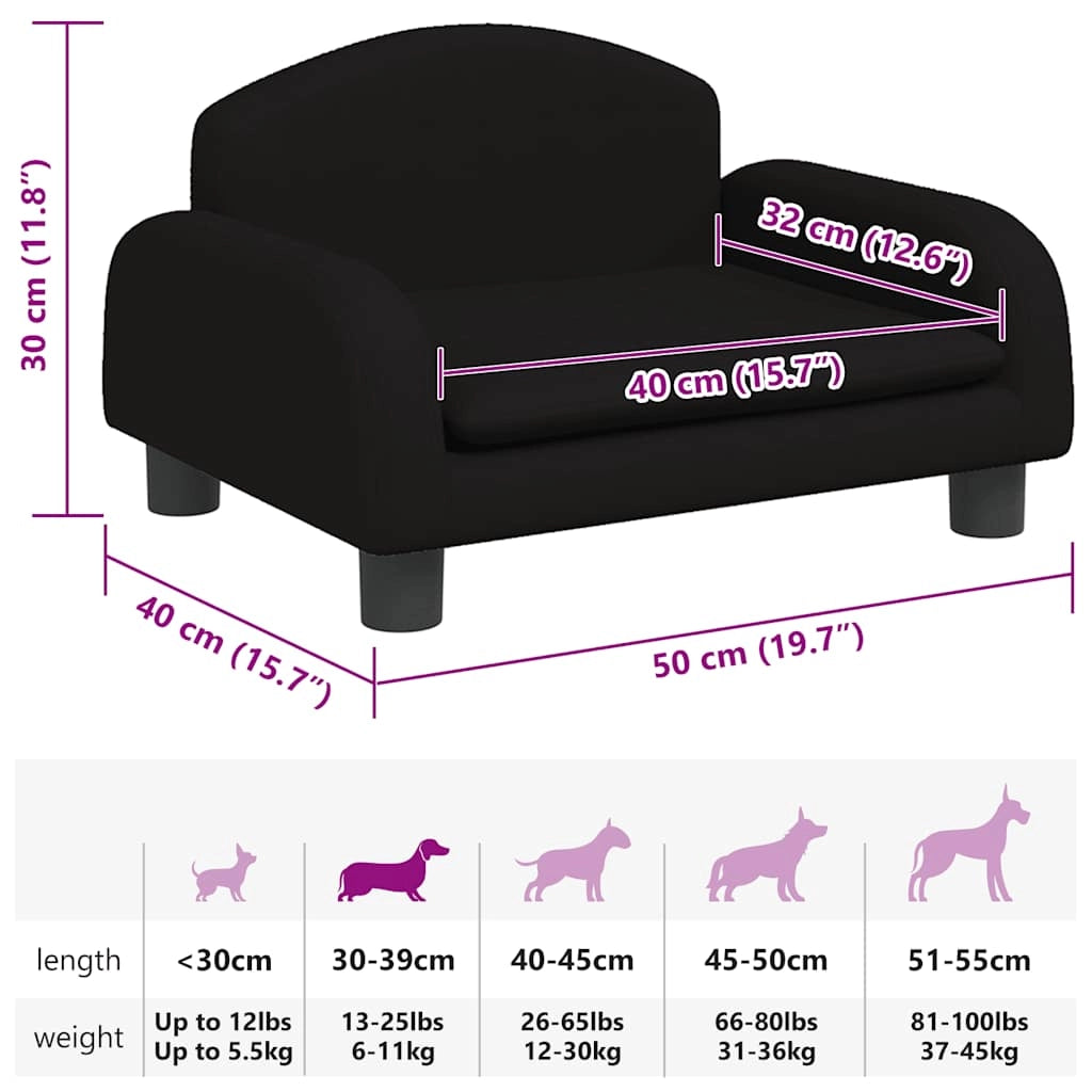 Cuccia per cani a forma di cesto comoda 50 x 40 x 30 cm tessuto nero 02_0042681