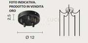 OBA0008 BASE 5 FORI ORO  D.12CM H.2,5CM PER SOSPENSIONE