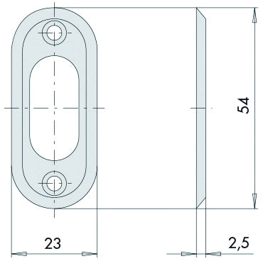 Cisa BORCHIA IN OTTONE PER CILINDRO OVALE mm. 54 (1 COPPIA)