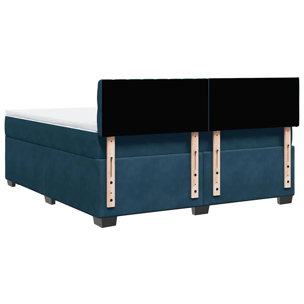 Giroletto a Molle con Materasso Blu 180x200 cm in Velluto 3288688