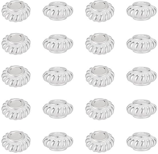 Accessori per gioielli - Spacers a forma di cerchio - 20 pezzi - 3,8 mm - Sterling Argento - Fai da te