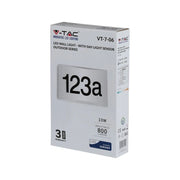 V-TAC PRO Lampada LED Chip Samsung da Muro Rettangolare 10W Segna Numero Civico 3000K SKU 780