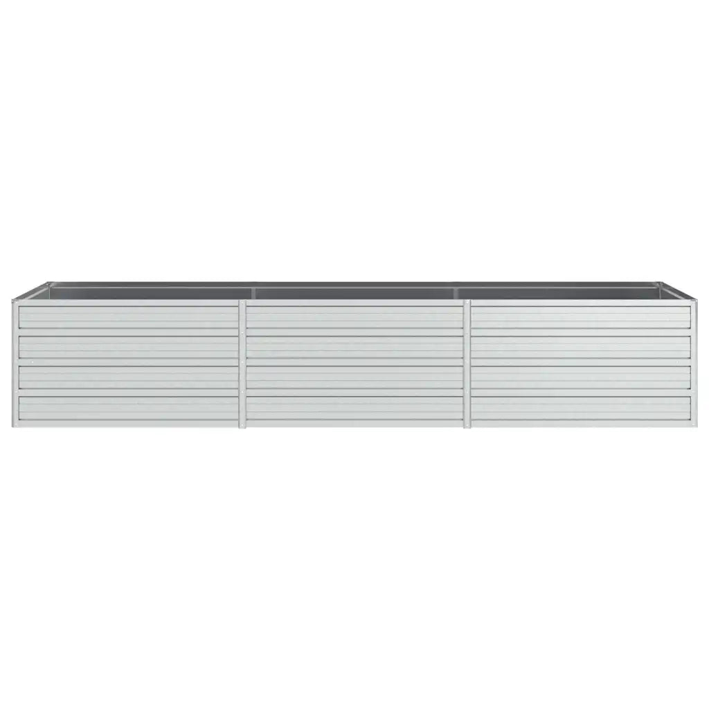 Letto Rialzato Giardino 240x80x45 cm in Acciaio Zincato Argento 316888