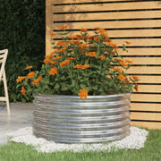 Vaso Giardino Acciaio Zincato-Fioriera da Esterno-Contenitore per Piante 80x80x36 cm Argento