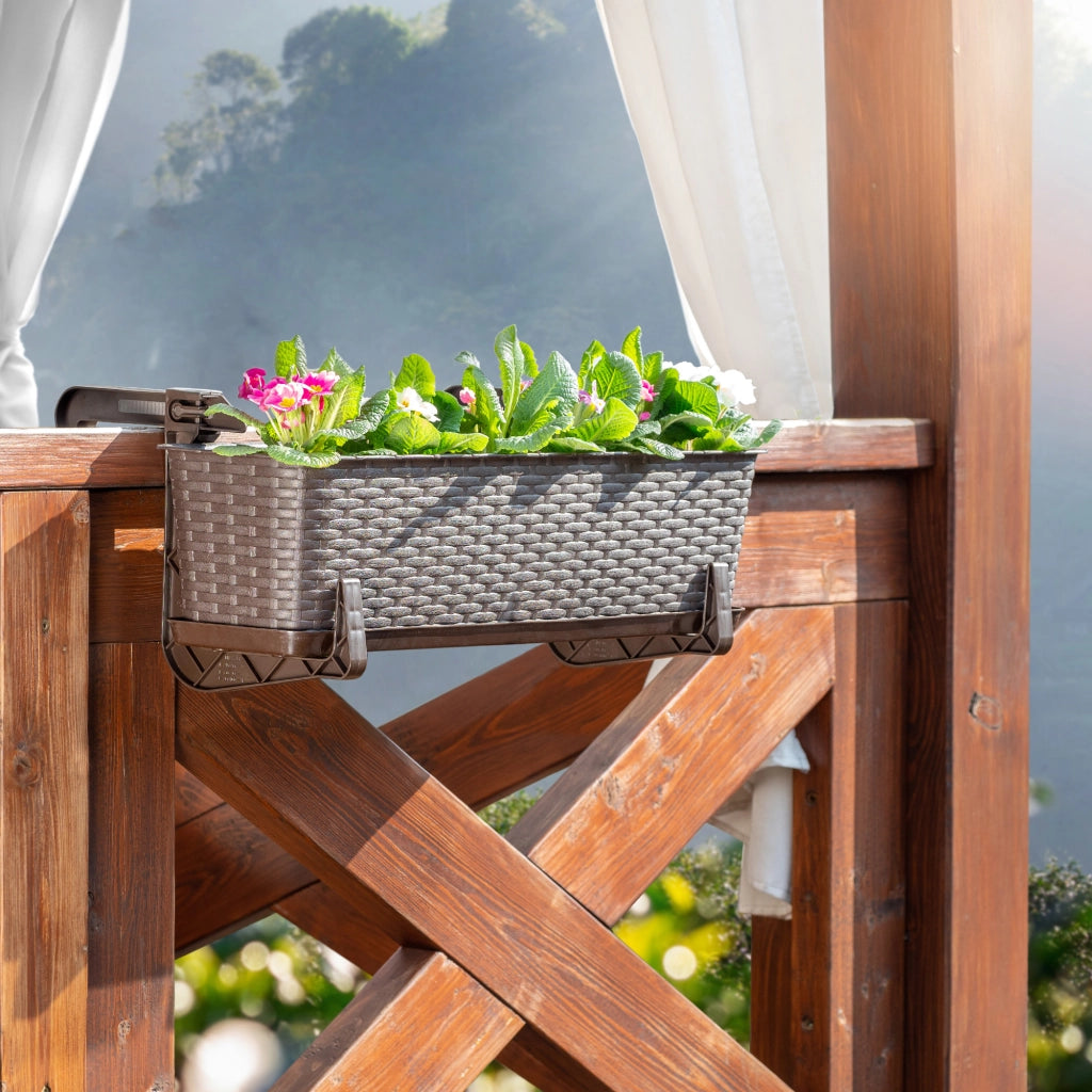 Fioriera da balcone KADAX con supporto, 40 cm + manici
