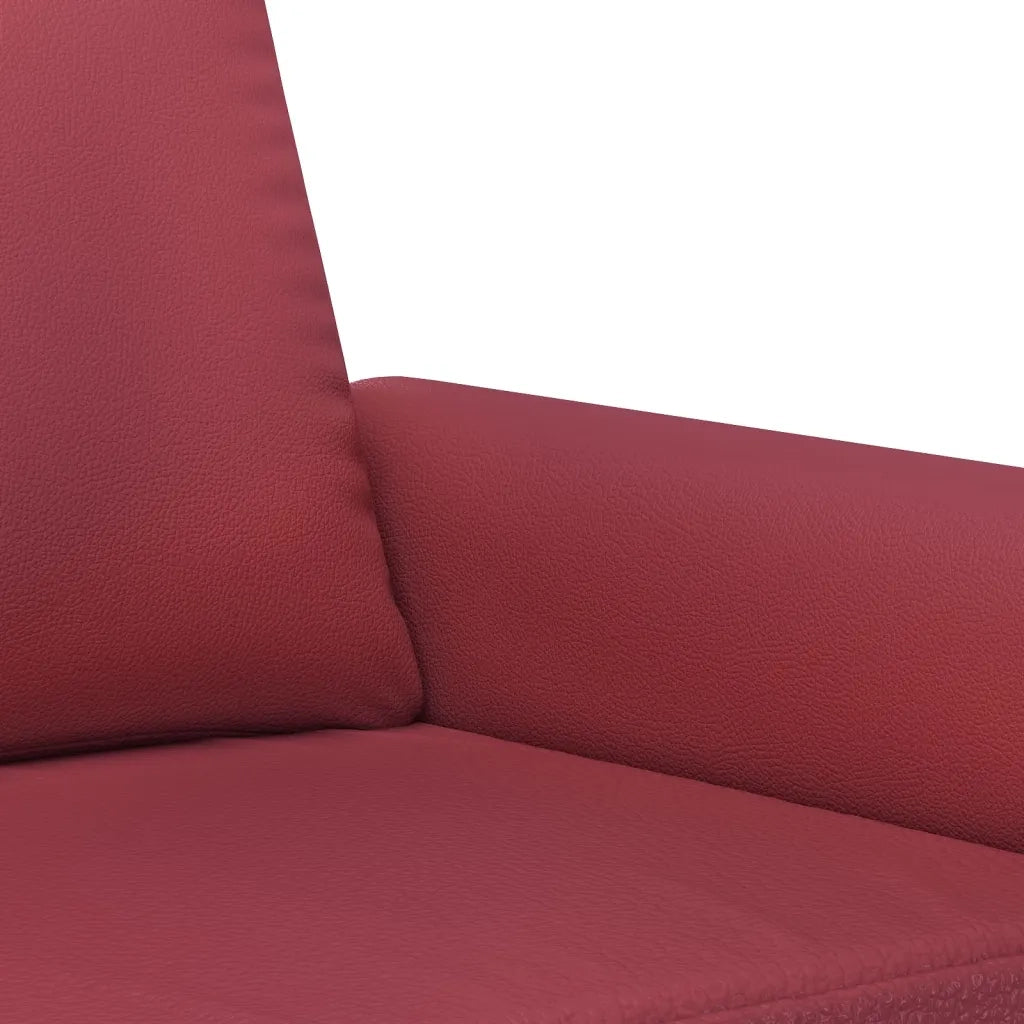 Set di Divani 3 pz con Cuscini Rosso Vino in Similpelle 3202168