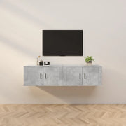 Mobili Porta TV a Parete 2 pz-Credenza per TV Grigio Cemento 80x34,5x40 cm